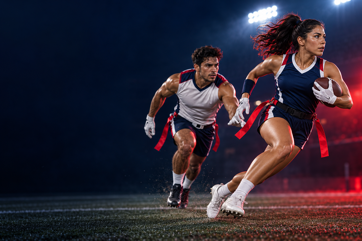 Flag football athletes demo artwork